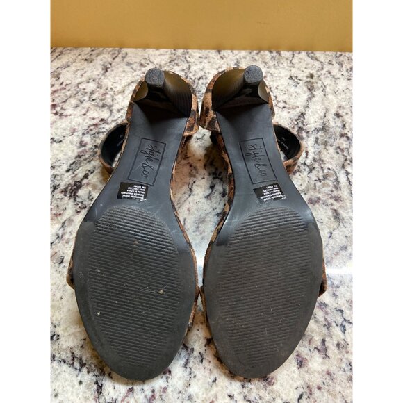 Style & Co Ankle Strap Heels 7 Leopard Print Open Toe Block Sandals Chic - Picture 6 of 6